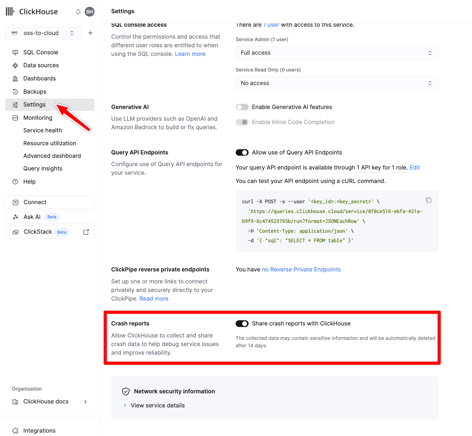 Where to find the opt out option in Cloud UI