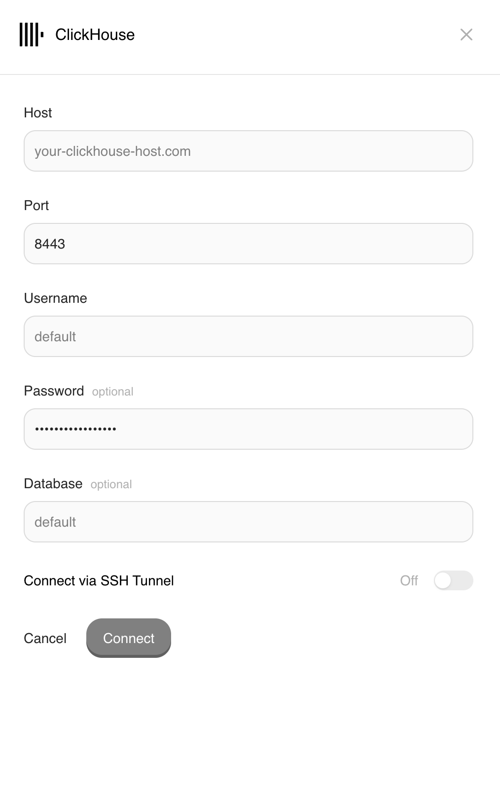 ClickHouse에 연결하기